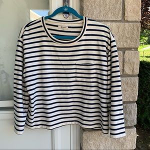 Madewell Long Sleeve Crop Tee Linden Stripe